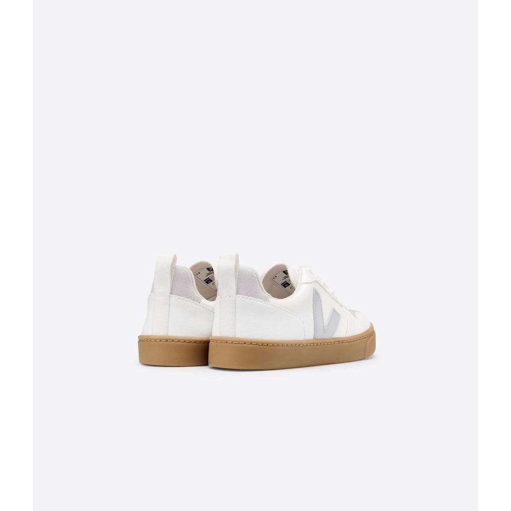 Veja V-10 LACE CWL Sneakers Kinderen White/Beige | NL 851ZUT